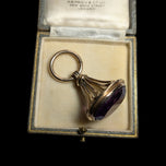 Victorian Gold Filled Open Work Purple Glass Fob