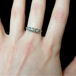 10K Yellow Gold & White Gold Art Deco Diamond Band Ring Size 6 3/4