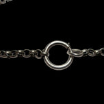 Vintage .800 Silver Rolo Link Watch Fob Chain or Muff Chain Necklace 50" Bolt Clasp