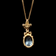 14K Gold Blue Topaz, Sapphire, and Diamond Necklace