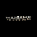 Victorian Era Etched Love Token Coin Family Monogram Panel Link Bracelet