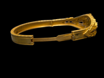Vintage / Edwardian Gold Plated & Glass Filigree Floral Hinge Bracelet