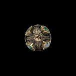 10K Yellow Gold Antique Etruscan Style & Green Quartz Doublet Orb / Sphere / Pendant / Charm / Fob