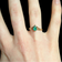 14K Yellow Gold & Pear Shaped Emerald Chevron Ring Size 6