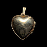 10K Yellow Gold Brushed / Etched Heart Locket / Pendant