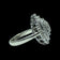 9K White Gold Diamond Round & Baguette Cut Cluster Cocktail Ring Size 6
