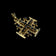14K Yellow Gold Jerusalem Cross with Sapphires