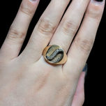 10K Yellow Gold and Diamond Coffee Bean Vintage Sid-Bar Ring Size 9 1/4