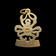 10K Yellow Gold Cancer Crab Zodiac Charm / Pendant With Turquoise