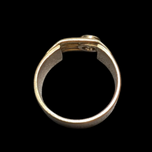 10K Yellow Gold Custom Ring with 0.4 CT Round Brilliant Cut Natural Diamond Size 8