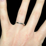 Art Deco 14K White Gold Forget me Not Band with Decorative Ridge Size 5.5