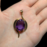 14K Yellow Gold & Purple Sapphire Pendant