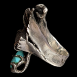 Sterling Silver Black Onyx & Turquoise Custom Made Ring Size 7