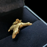10K Yellow Gold Flying Bird Goose Gold Charm Pendant for Bracelet or Necklace Hunting Theme