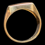 10K Yellow Gold & Black Onyx Unisex Signet Ring Size 7 1/4