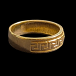 14K Yellow Gold Greek Pattern Band Ring Size 7.5