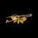 Antique 14K Yellow Gold Butterfly Brooch with Seed Pearls