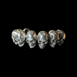 Heavy Sterling Silver Skull Cuff Bracelet