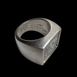 Diesel "Only the Brave" Stamped Silver Designer Signet Ring Size 8 1/4