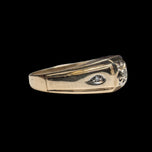 10K Two Tone Yellow & White Gold Diamond Band Size 10.5
