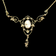 Antique Victorian 14K Gold Seed Pearl Lavalier Necklace