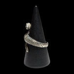 Sterling Silver Etched Snake Ring Size 7 3/4