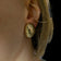 14K Yellow Gold Hollow Shell / Ribbed Stud Earrings