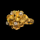 Birks 18K Yellow Gold Scattered Diamond / Floral Pattern Ring Size 5.5