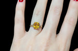 10K Yellow Gold Emerald Cut Synthetic Yellow Sapphire Ring Size 4 3/4