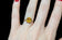 10K Yellow Gold Emerald Cut Synthetic Yellow Sapphire Ring Size 4 3/4