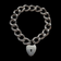 Sterling Silver Heart Padlock Bracelet