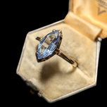 10K Yellow Gold Marquise Synthetic Spinel Ring Size 6.5