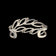Modernist Abstract Sterling Silver & Tiger's Eye Leaf Cuff Bracelet Mexico
