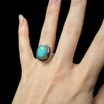 Sterling Silver Turquoise Cabochon Ring Size 6 1/4