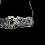 Sterling Silver Fighting Ferret / Weasel / Badger & Snake Black Onyx Pendant Necklace