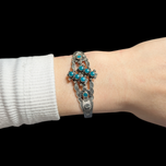 Sterling Silver Native Turquoise Cuff Bracelet Thunderbird Design