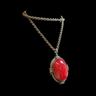 Sterling Silver Red Coral Necklace