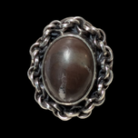 Silver Polish ORNO MCM Ironstone Jasper Large Statement Brutalist Ring Size 6