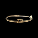 10K Yellow Gold Diamond Bangle Bracelet with White Gold Face