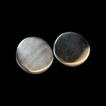 Extra Large 3D Mexican Round Silver Disc Clip-On Earrings 1980s by TANE