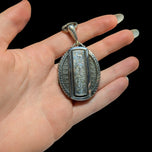 Victorian Antique Sterling Silver Etched Locket Pendant / Fob Birmingham England