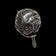 Antique Sterling Silver Retractable Measure / Sewing Tape on Bail Loop England, Repoussé Bird Motfif