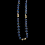 Dyed Natural Lapis Lazuli & Cultured Freshwater Pearl With 14K Gold Beads Necklace