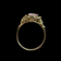 10K Yellow Gold and Pink Cubic Zirconia Ring Size 6.5