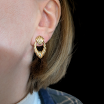 14K Gold Hinged Drop Earrings