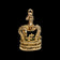 9K Yellow Gold British Royal Crown 3-D Pendant / Charm with Green Chalcedony