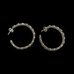 Sterling Silver Flower / 3-D Rose Hoop Stud Earrings
