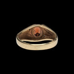 10K Yellow Gold Bezel Set Garnet & Diamond Ring Size 8 1/4 - Unisex