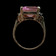 10K Yellow Gold Square Cut Pink Tourmaline and Diamond Ring Size 5 1/4