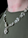 Sterling Silver Floral / Flower Link Filigree Drop Necklace